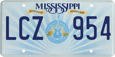 MS license plate LCZ954
