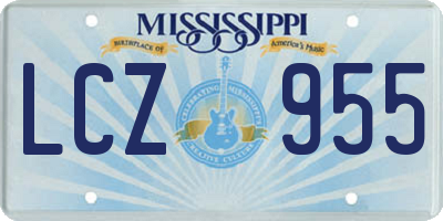 MS license plate LCZ955
