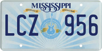 MS license plate LCZ956