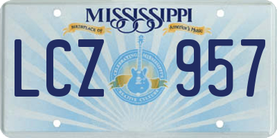 MS license plate LCZ957
