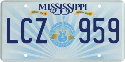 MS license plate LCZ959