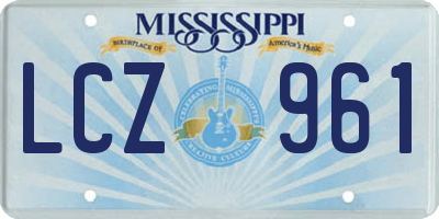 MS license plate LCZ961