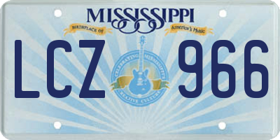 MS license plate LCZ966