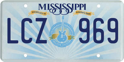 MS license plate LCZ969