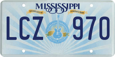 MS license plate LCZ970