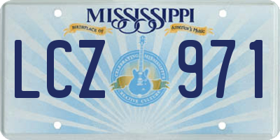 MS license plate LCZ971