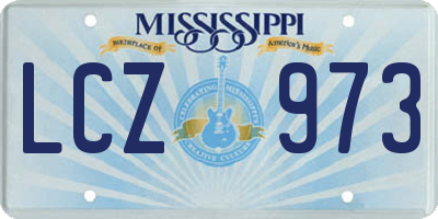 MS license plate LCZ973