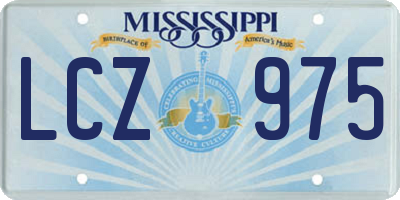 MS license plate LCZ975