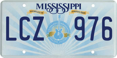 MS license plate LCZ976
