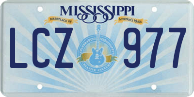 MS license plate LCZ977