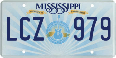 MS license plate LCZ979
