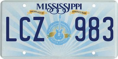 MS license plate LCZ983