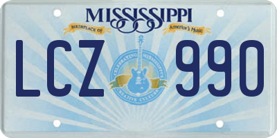 MS license plate LCZ990