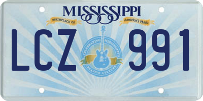 MS license plate LCZ991