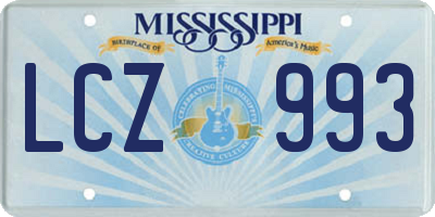 MS license plate LCZ993