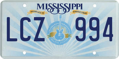 MS license plate LCZ994