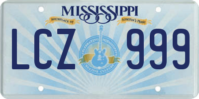 MS license plate LCZ999