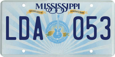 MS license plate LDA053