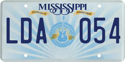 MS license plate LDA054