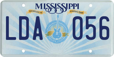MS license plate LDA056