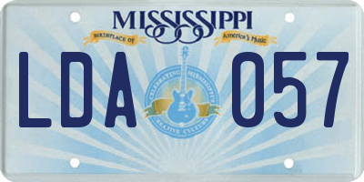 MS license plate LDA057