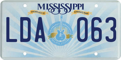 MS license plate LDA063