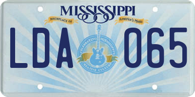 MS license plate LDA065