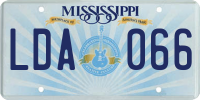 MS license plate LDA066