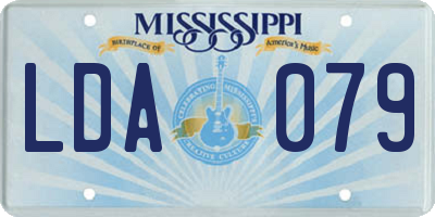 MS license plate LDA079