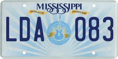 MS license plate LDA083