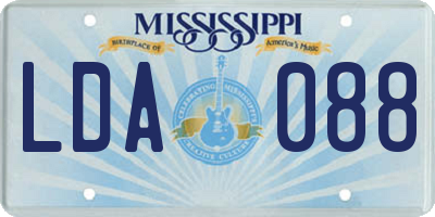 MS license plate LDA088