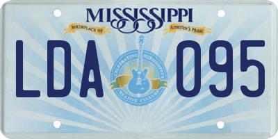 MS license plate LDA095