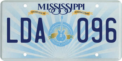 MS license plate LDA096