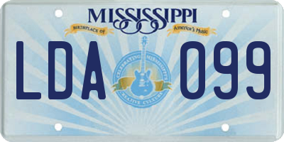MS license plate LDA099