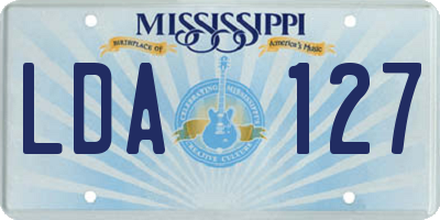 MS license plate LDA127