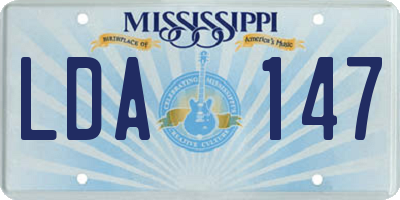 MS license plate LDA147