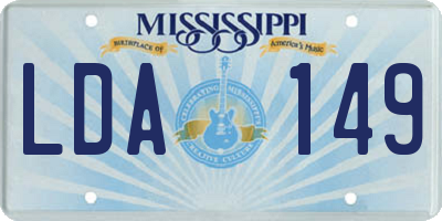 MS license plate LDA149