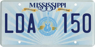 MS license plate LDA150