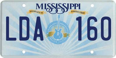 MS license plate LDA160