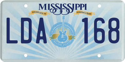 MS license plate LDA168