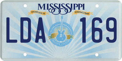 MS license plate LDA169