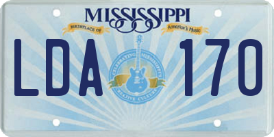 MS license plate LDA170