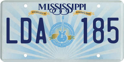 MS license plate LDA185