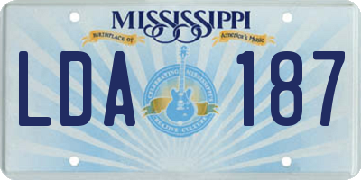 MS license plate LDA187