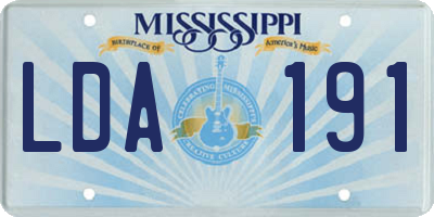 MS license plate LDA191