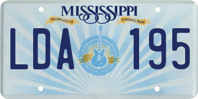 MS license plate LDA195
