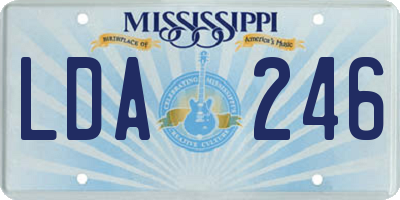 MS license plate LDA246