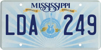 MS license plate LDA249