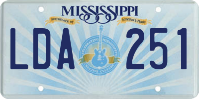 MS license plate LDA251