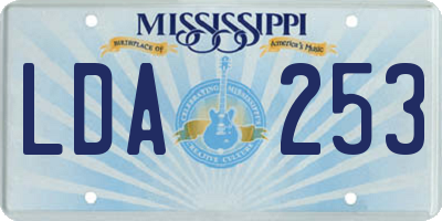 MS license plate LDA253